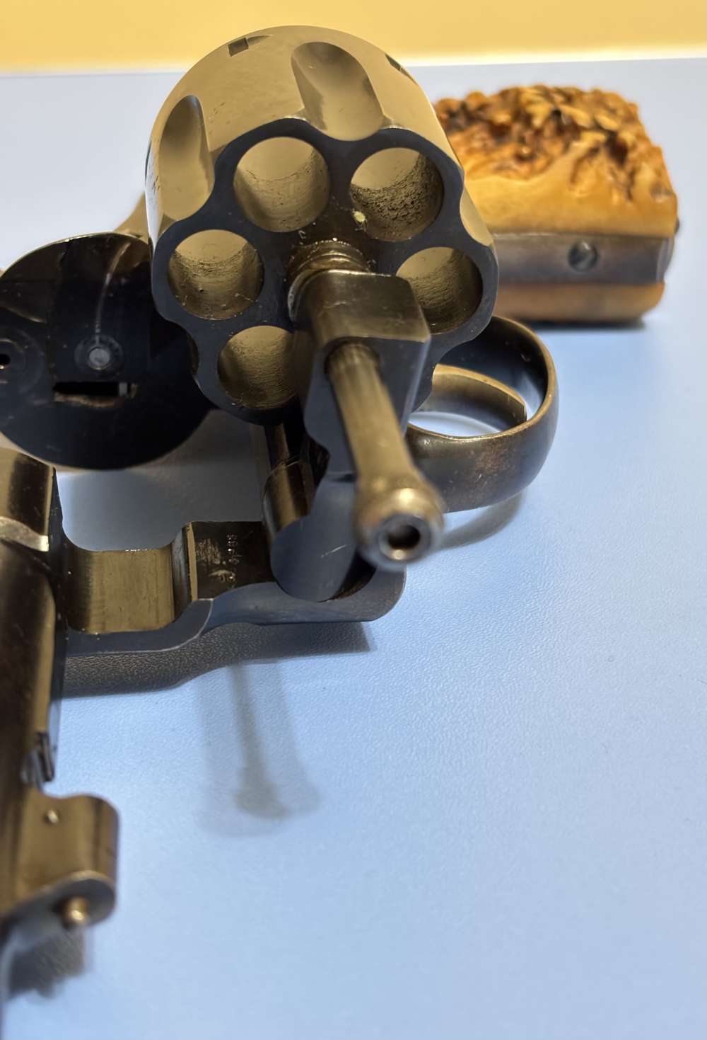 Smith & Wesson Double Action .45ACP 6 RD 5.5" Stag Horn Grips Clean Piece-img-42