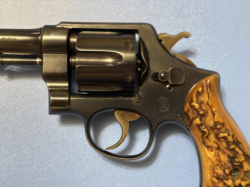 Smith & Wesson Double Action .45ACP 6 RD 5.5" Stag Horn Grips Clean Piece-img-21