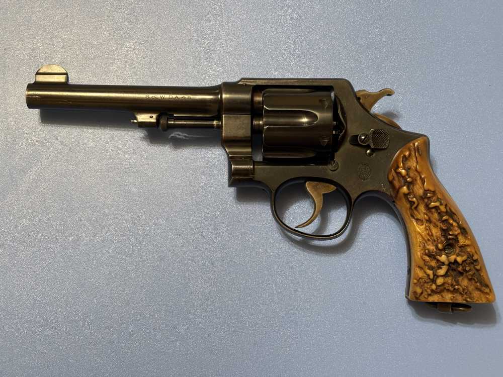 Smith & Wesson Double Action .45ACP 6 RD 5.5" Stag Horn Grips Clean Piece-img-19