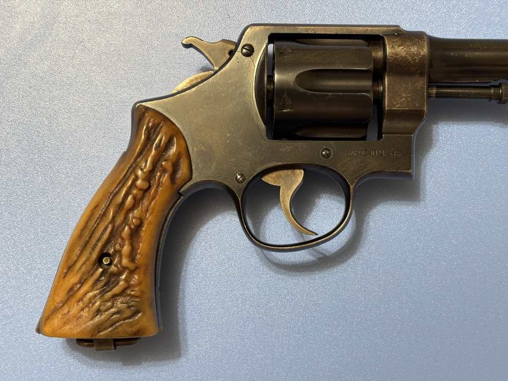 Smith & Wesson Double Action .45ACP 6 RD 5.5" Stag Horn Grips Clean Piece-img-24