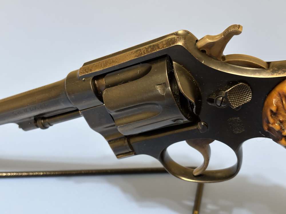 Smith & Wesson Double Action .45ACP 6 RD 5.5" Stag Horn Grips Clean Piece-img-3