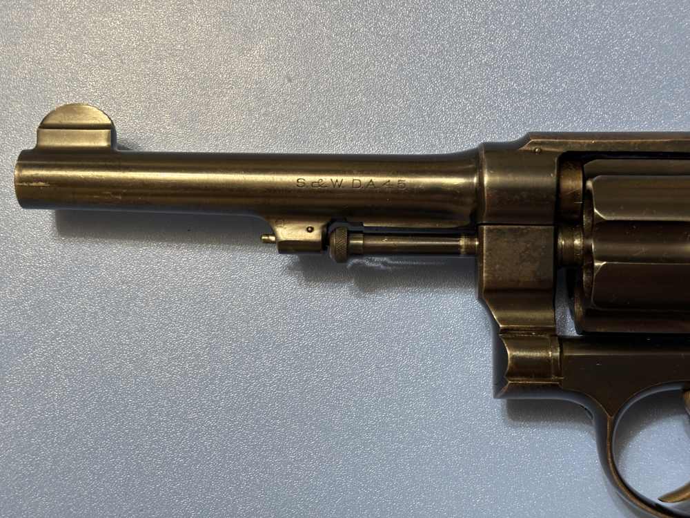 Smith & Wesson Double Action .45ACP 6 RD 5.5" Stag Horn Grips Clean Piece-img-22