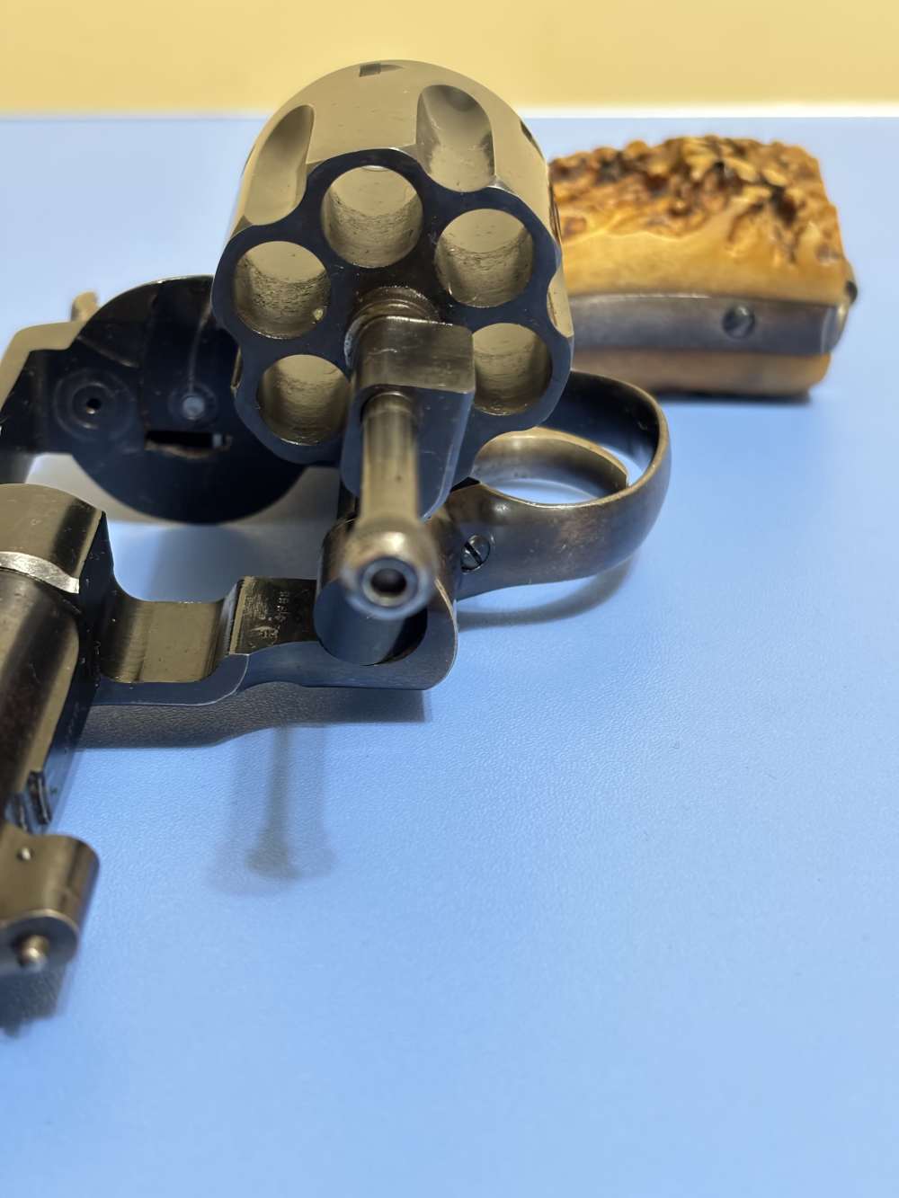 Smith & Wesson Double Action .45ACP 6 RD 5.5" Stag Horn Grips Clean Piece-img-44