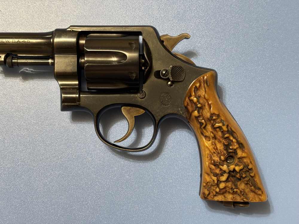 Smith & Wesson Double Action .45ACP 6 RD 5.5" Stag Horn Grips Clean Piece-img-20