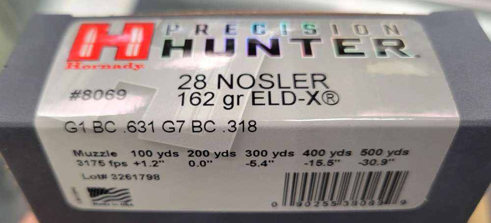 HORNADY PRECISION HUNTER 28 NOSLER 162 GR ELD-X -img-0