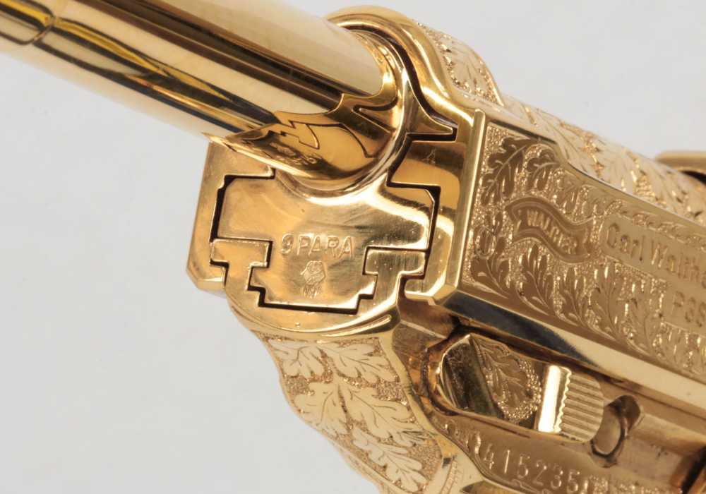 Walther P38 Factory Engraved Gold 9mm Pistol Like New In The Box-img-7