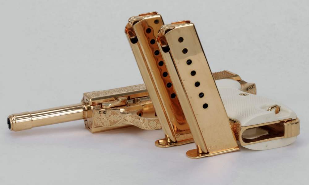 Walther P38 Factory Engraved Gold 9mm Pistol Like New In The Box-img-11