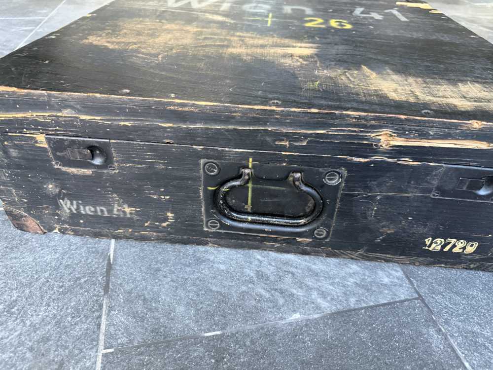 WWII German Wien 41 Mine Detector Transport Box Wooden Pioneer  Reenactment-img-1