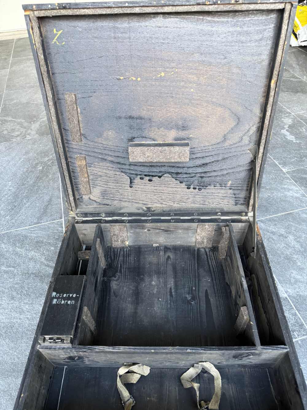 WWII German Wien 41 Mine Detector Transport Box Wooden Pioneer  Reenactment-img-6