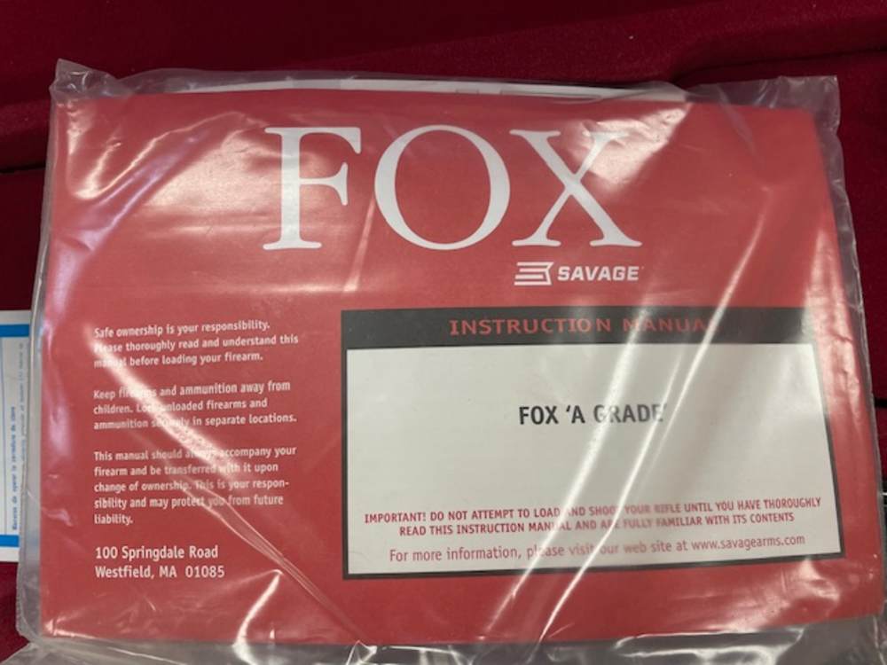 Savage Fox A Grade 20ga 26" Choked Hard Case Case Color Engraving Mint -img-62