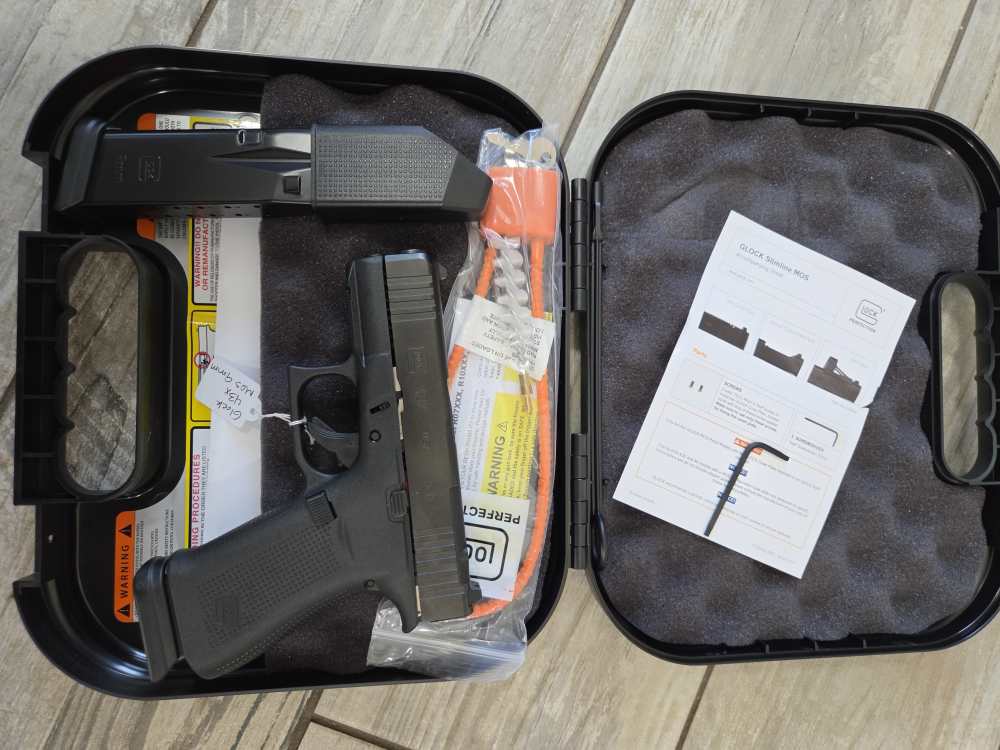 Glock 43X MOS Pistol 9mm 3.41" Black 2x 15rd Mags NEW UX4350203FRMOS-img-0