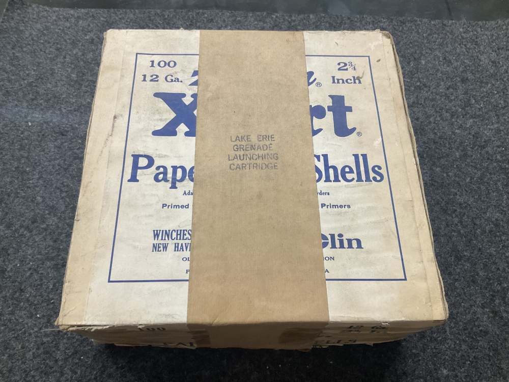 vintage Western Winchester LAKE ERIE GRENADE SHOTGUN shell 100 box rare -img-0