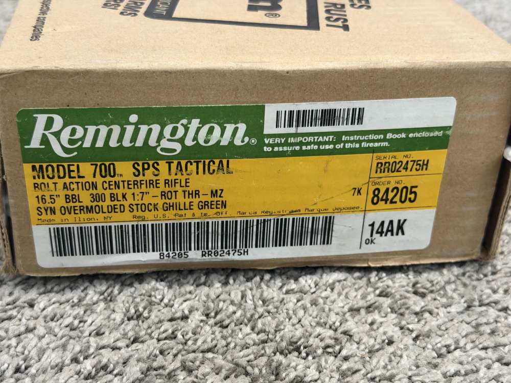 Remington 700 AAC-SD 300 Blackout sps tactical varmint 16.5” 1-7” LNIB-img-18