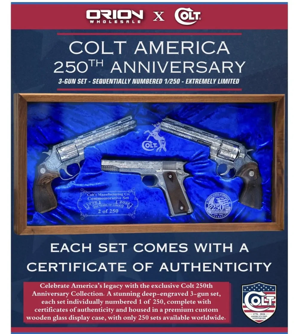 COLT AMERICA 250TH ANNIVERSARY 3 GUN SET ENGRAVED 50 OF 250 LIMITED EDITION-img-1