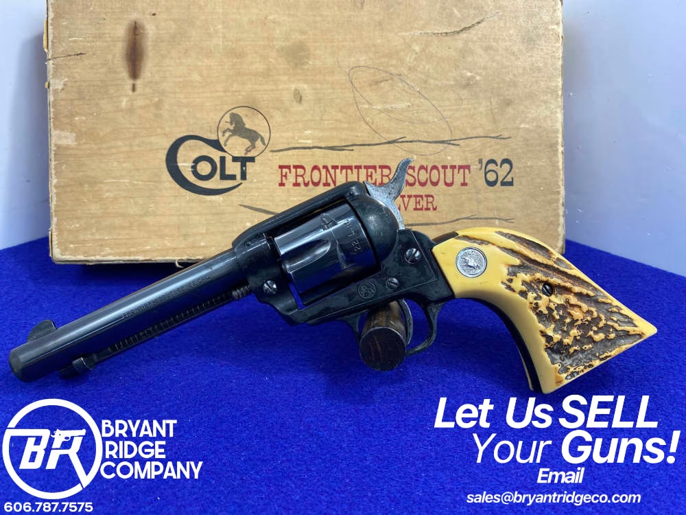 1967 Colt Frontier Scout '62 .22 LR 4.75" *MIDNIGHT FINISH & STAGLON GRIPS*-img-0