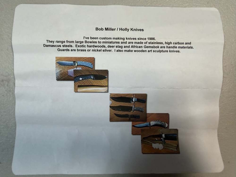 Bob Miller/Holly Knives Custom Bowie Knife - Includes Display Case-img-5