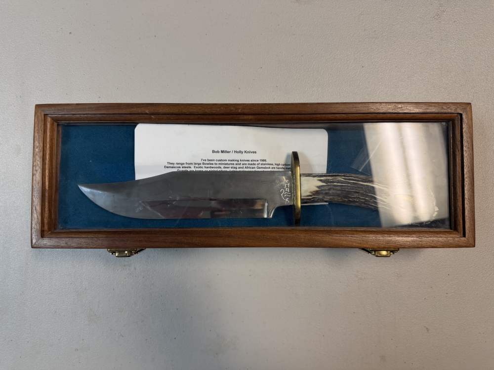 Bob Miller/Holly Knives Custom Bowie Knife - Includes Display Case-img-4
