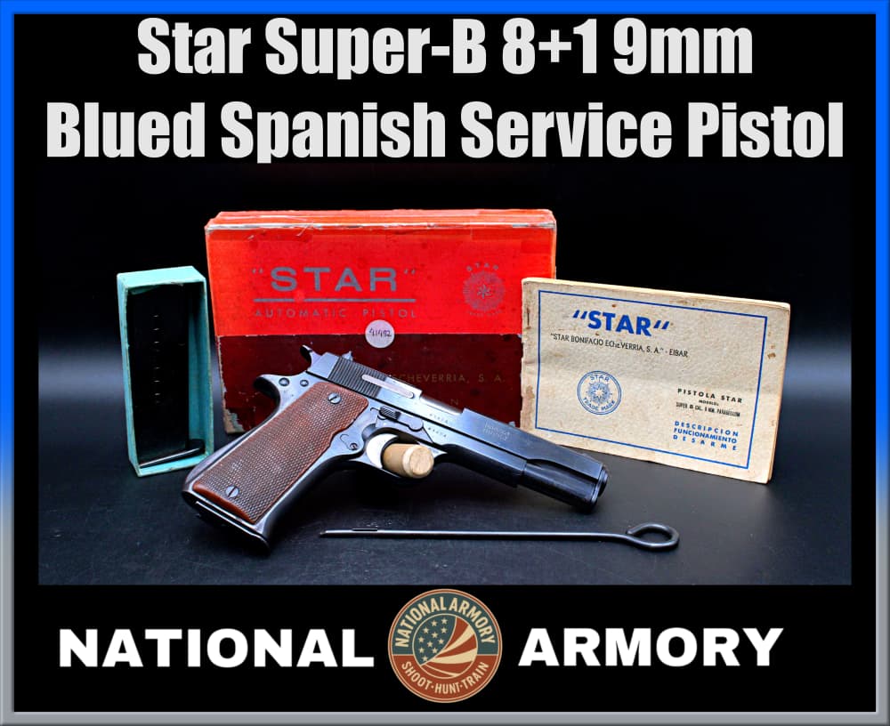 Eibar Star Super-B 9mm 5" Blued Spanish Service Pistol-img-0