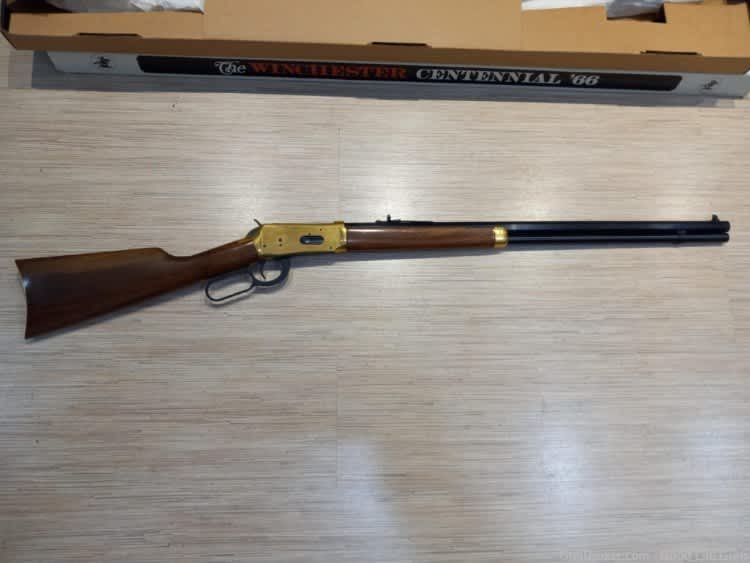 WINCHESTER 94 CENTENNIAL 66 LEVER RIFLE 30.30 GOLD PLATED BOX NEVER FIRED!-img-0