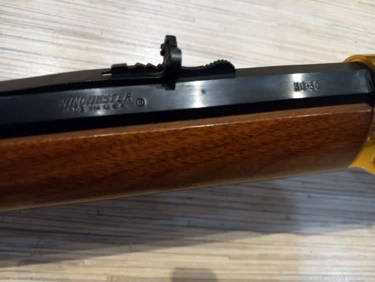 WINCHESTER 94 CENTENNIAL 66 LEVER RIFLE 30.30 GOLD PLATED BOX NEVER FIRED!-img-16