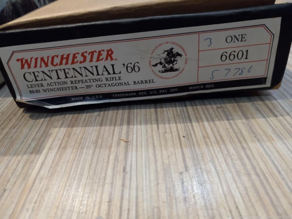 WINCHESTER 94 CENTENNIAL 66 LEVER RIFLE 30.30 GOLD PLATED BOX NEVER FIRED!-img-20