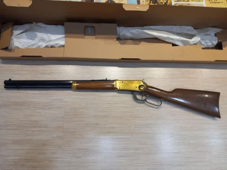 WINCHESTER 94 CENTENNIAL 66 LEVER RIFLE 30.30 GOLD PLATED BOX NEVER FIRED!-img-5