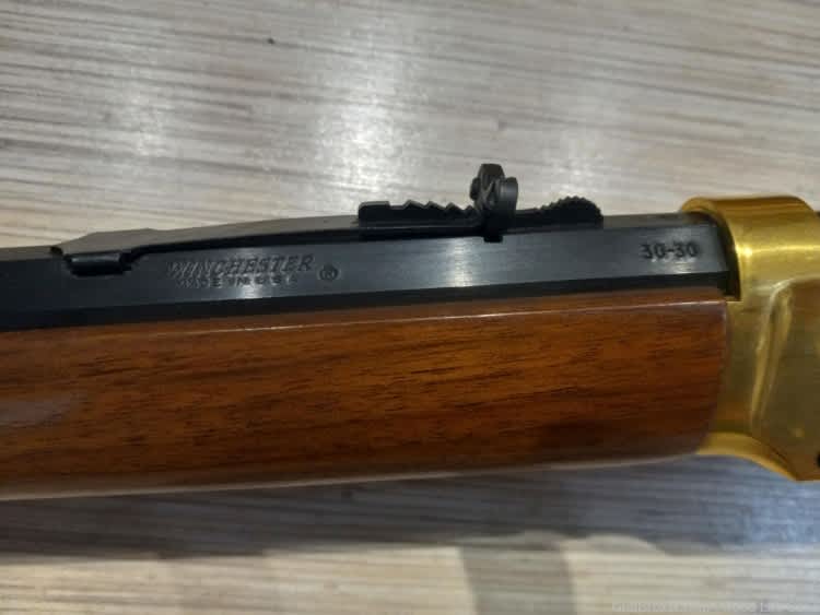 WINCHESTER 94 CENTENNIAL 66 LEVER RIFLE 30.30 GOLD PLATED BOX NEVER FIRED!-img-10