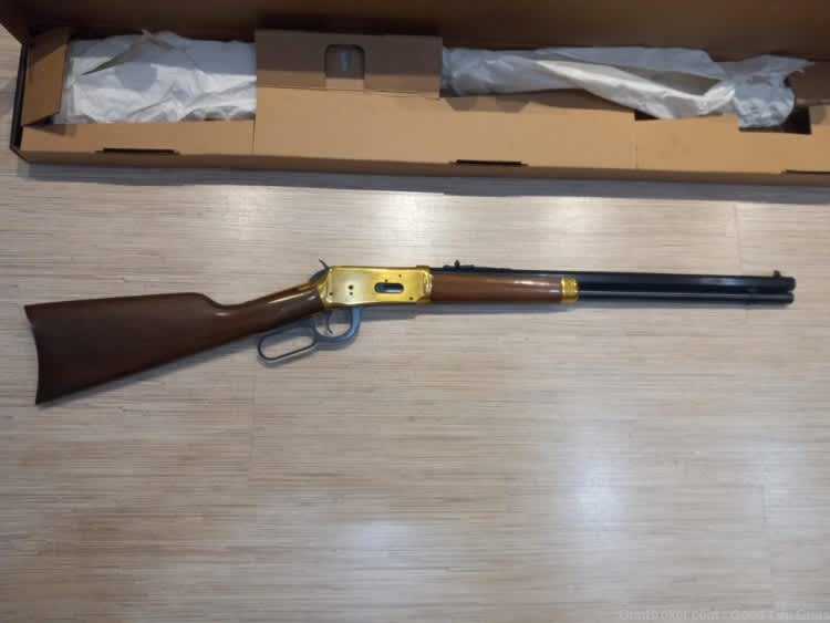 WINCHESTER 94 CENTENNIAL 66 LEVER RIFLE 30.30 GOLD PLATED BOX NEVER FIRED!-img-0