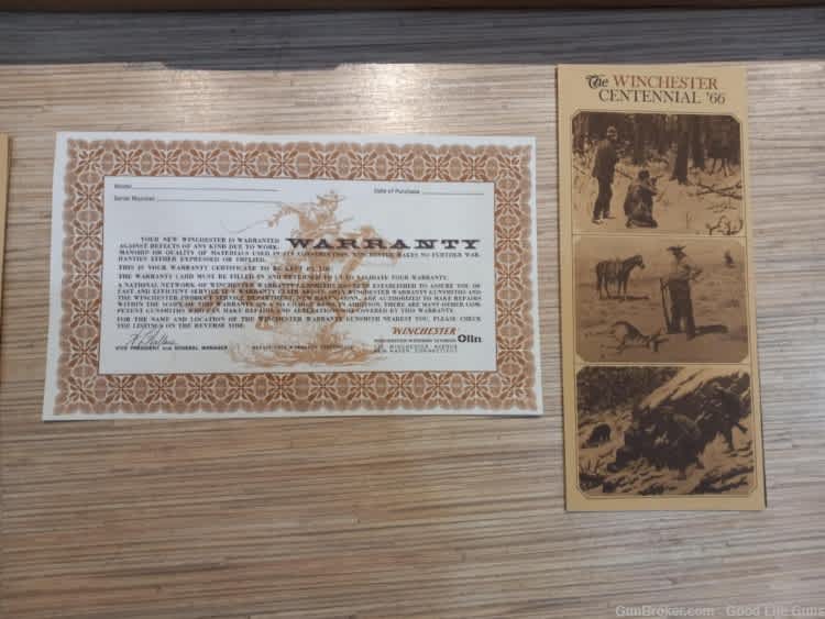 WINCHESTER 94 CENTENNIAL 66 LEVER RIFLE 30.30 GOLD PLATED BOX NEVER FIRED!-img-18