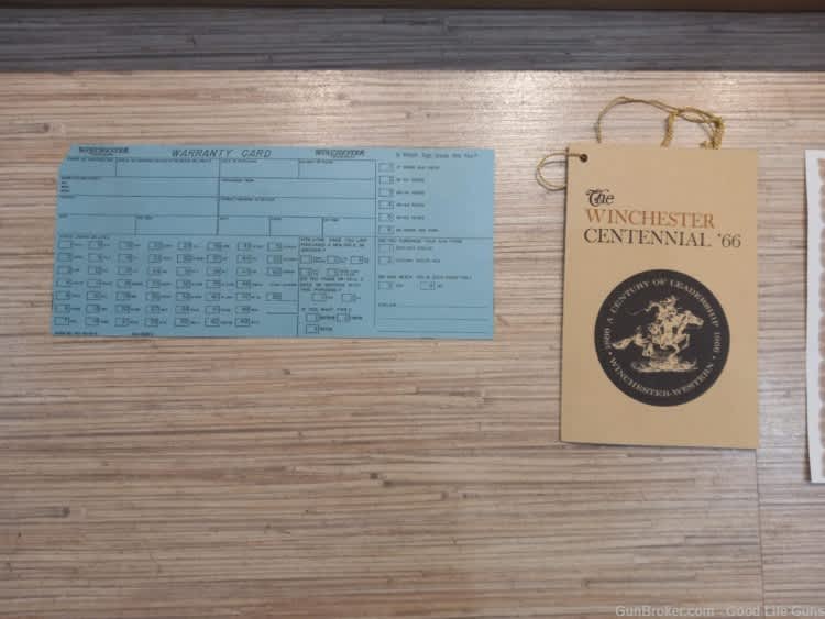 WINCHESTER 94 CENTENNIAL 66 LEVER RIFLE 30.30 GOLD PLATED BOX NEVER FIRED!-img-20