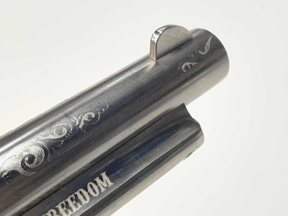 Taylor's & Co 1873 Outlaw Legacy nickel engraved 5.5" .357 mag SA revolver-img-10
