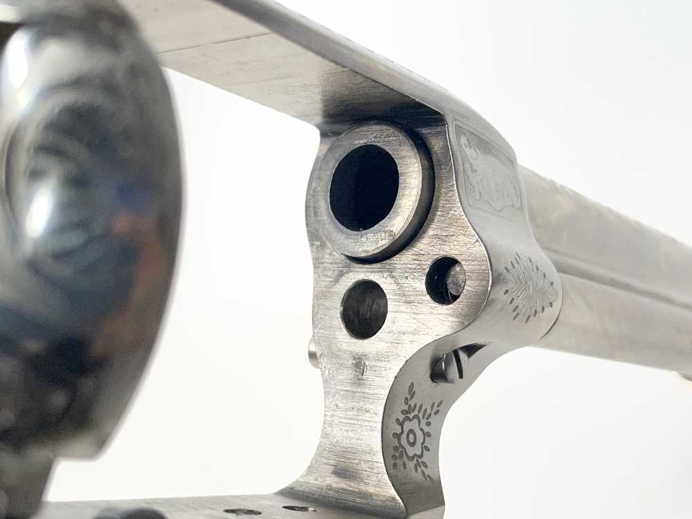 Taylor's & Co 1873 Outlaw Legacy nickel engraved 5.5" .357 mag SA revolver-img-30
