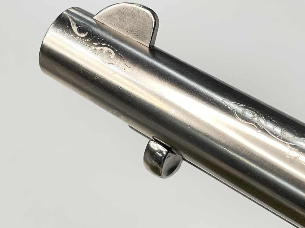 Taylor's & Co 1873 Outlaw Legacy nickel engraved 5.5" .357 mag SA revolver-img-13
