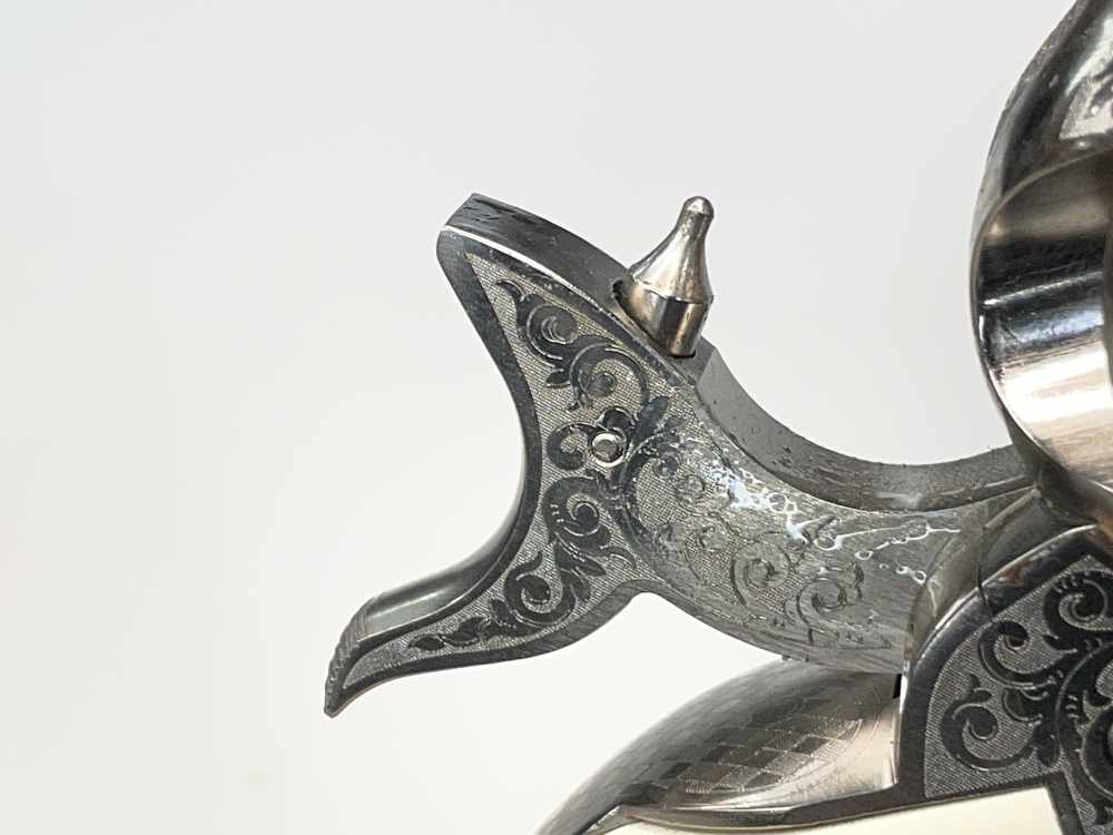 Taylor's & Co 1873 Outlaw Legacy nickel engraved 5.5" .357 mag SA revolver-img-24
