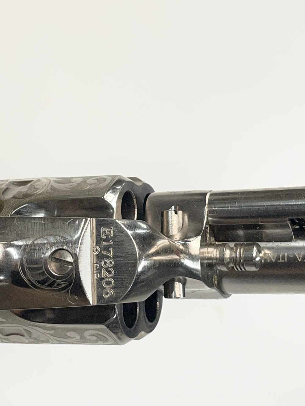 Taylor's & Co 1873 Outlaw Legacy nickel engraved 5.5" .357 mag SA revolver-img-16