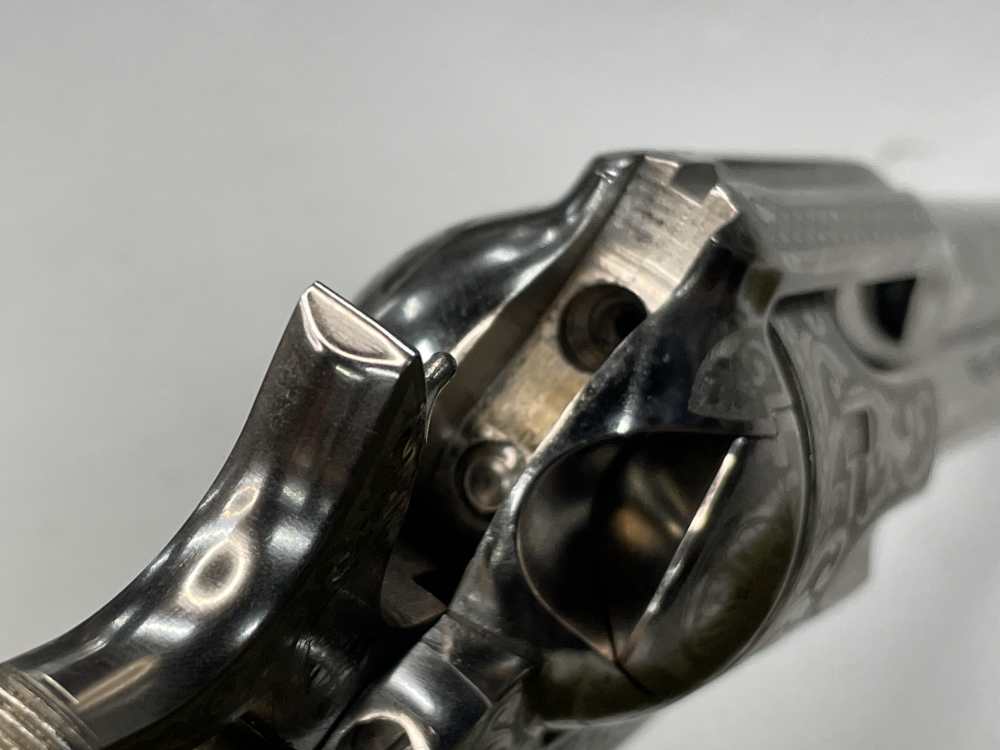 Taylor's & Co 1873 Outlaw Legacy nickel engraved 5.5" .357 mag SA revolver-img-23