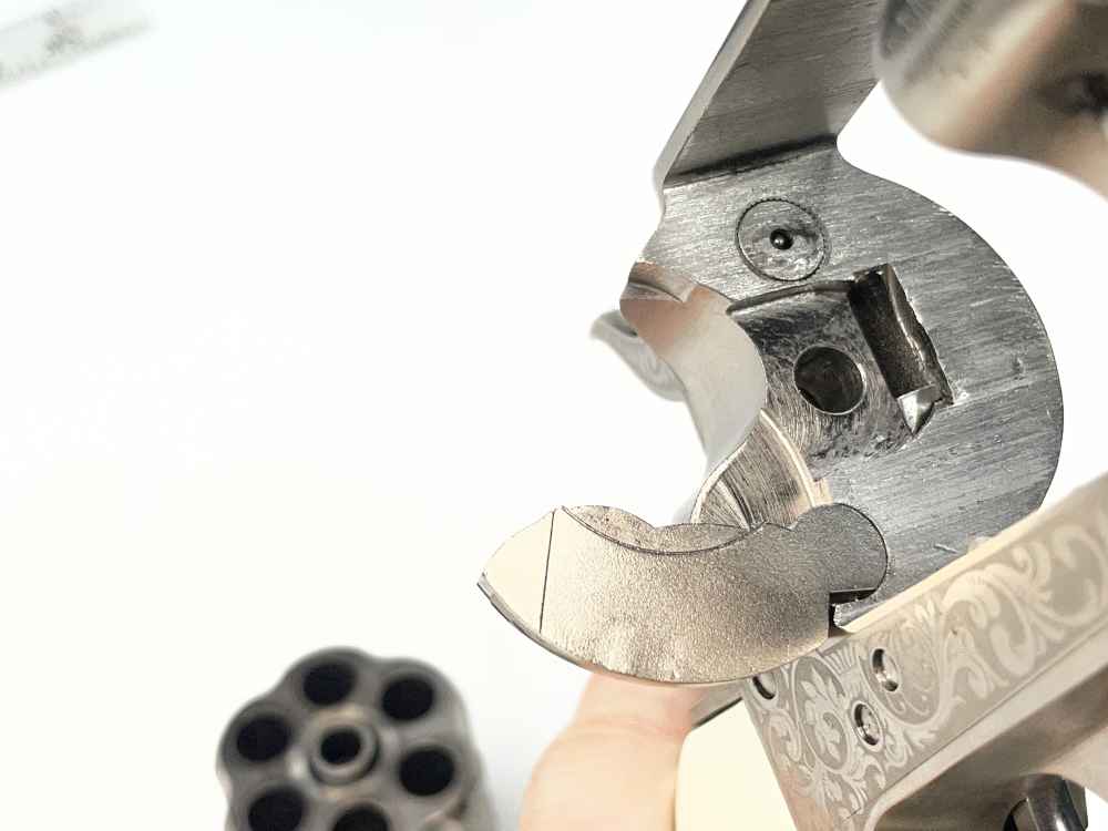 Taylor's & Co 1873 Outlaw Legacy nickel engraved 5.5" .357 mag SA revolver-img-28