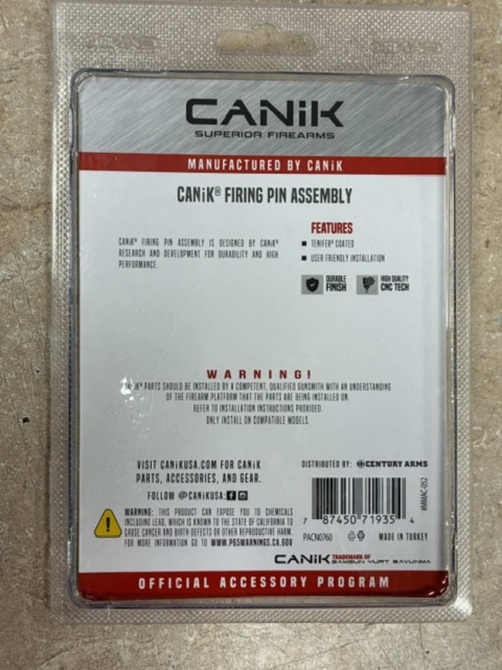 CANIK FIRING PIN ASSEMBLY TP9 SERIES AND RIVALS -img-1
