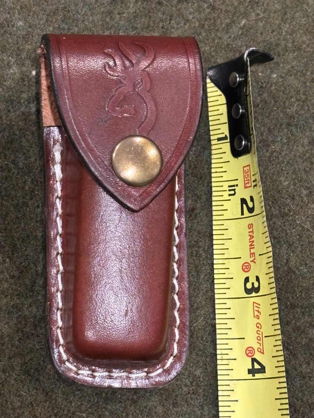 Used - Browning 2718F2 Sportsman’s Folding Knife Leather Sheath - Very Good-img-0