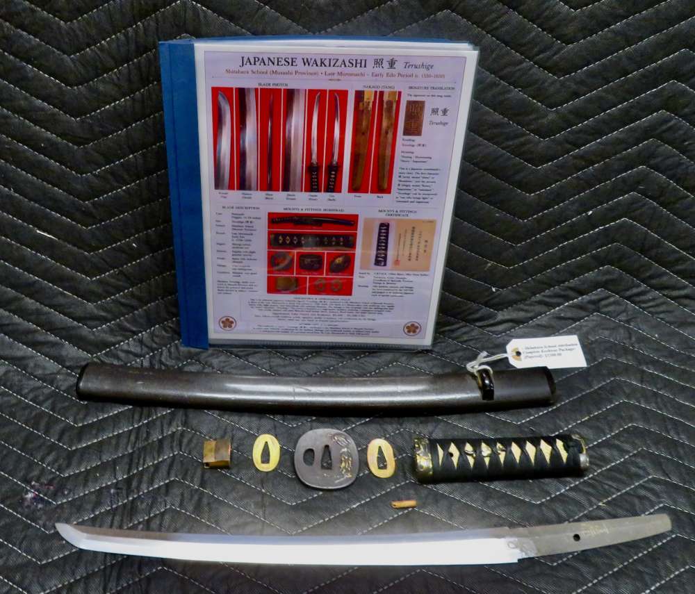 Antique Japanese Wakizashi – Signed Terushige – Shitahara School – NBTHK-img-6