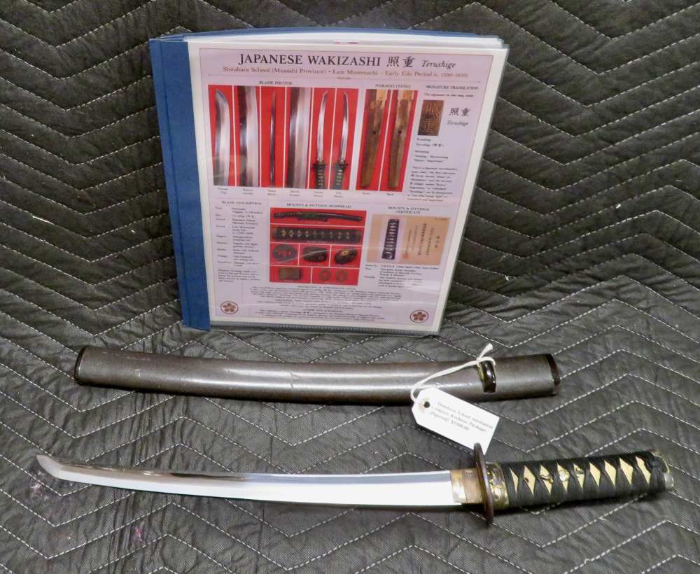 Antique Japanese Wakizashi – Signed Terushige – Shitahara School – NBTHK-img-7