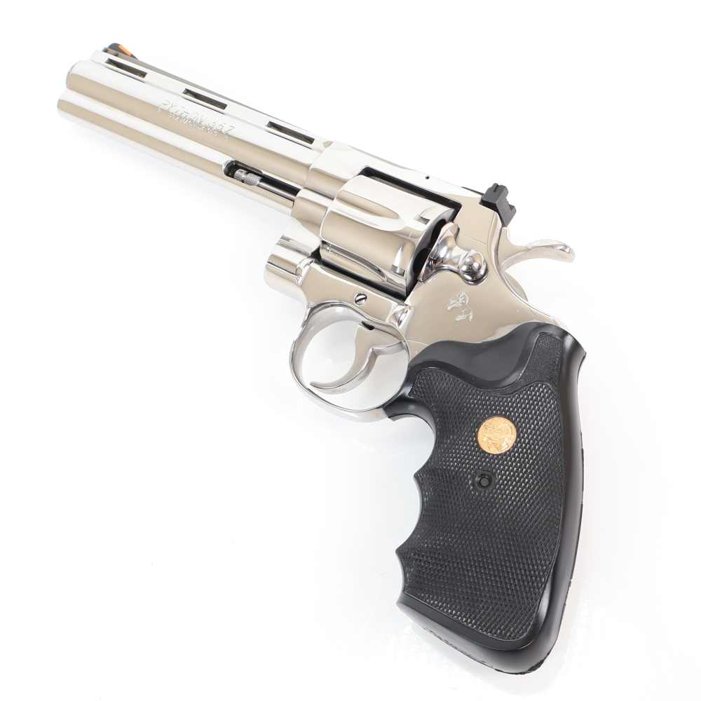 Colt Python, 357 Magnum 6” Barrel Bright Stainless/Black VERY NICE 1990!-img-25
