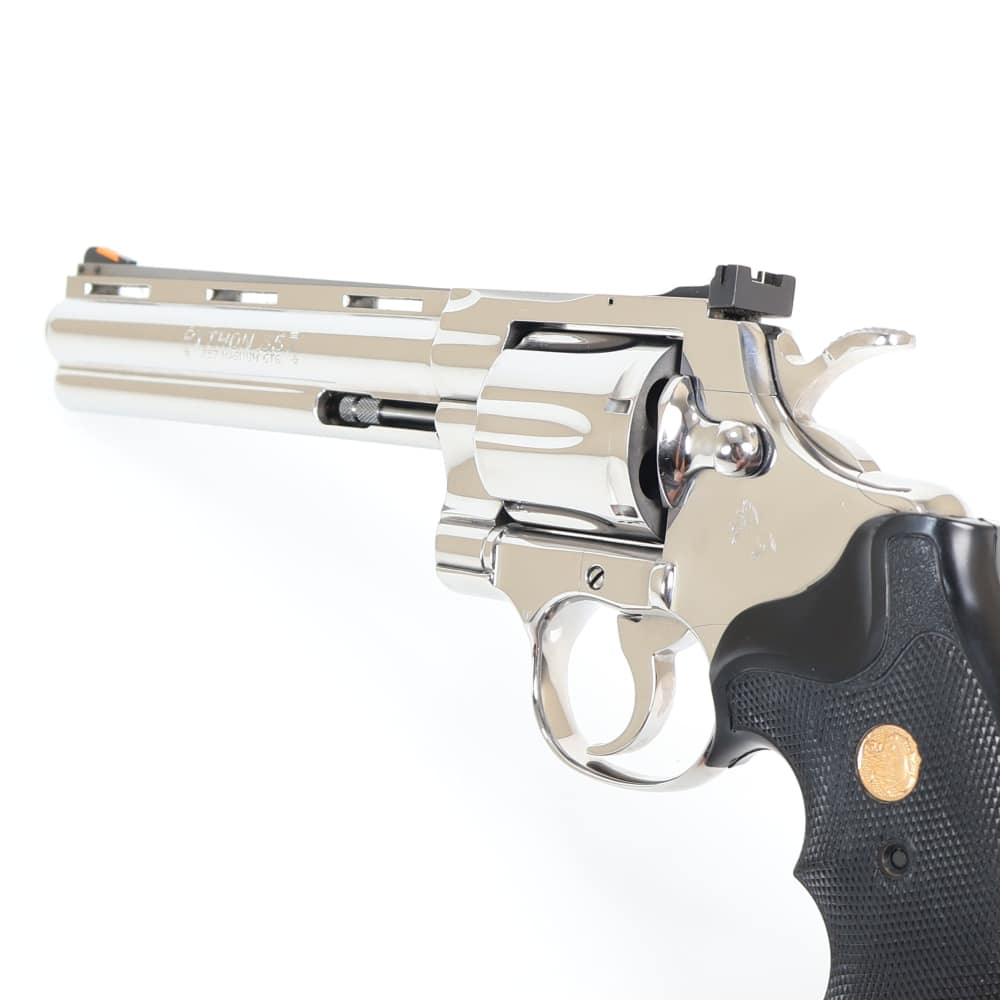Colt Python, 357 Magnum 6” Barrel Bright Stainless/Black VERY NICE 1990!-img-9