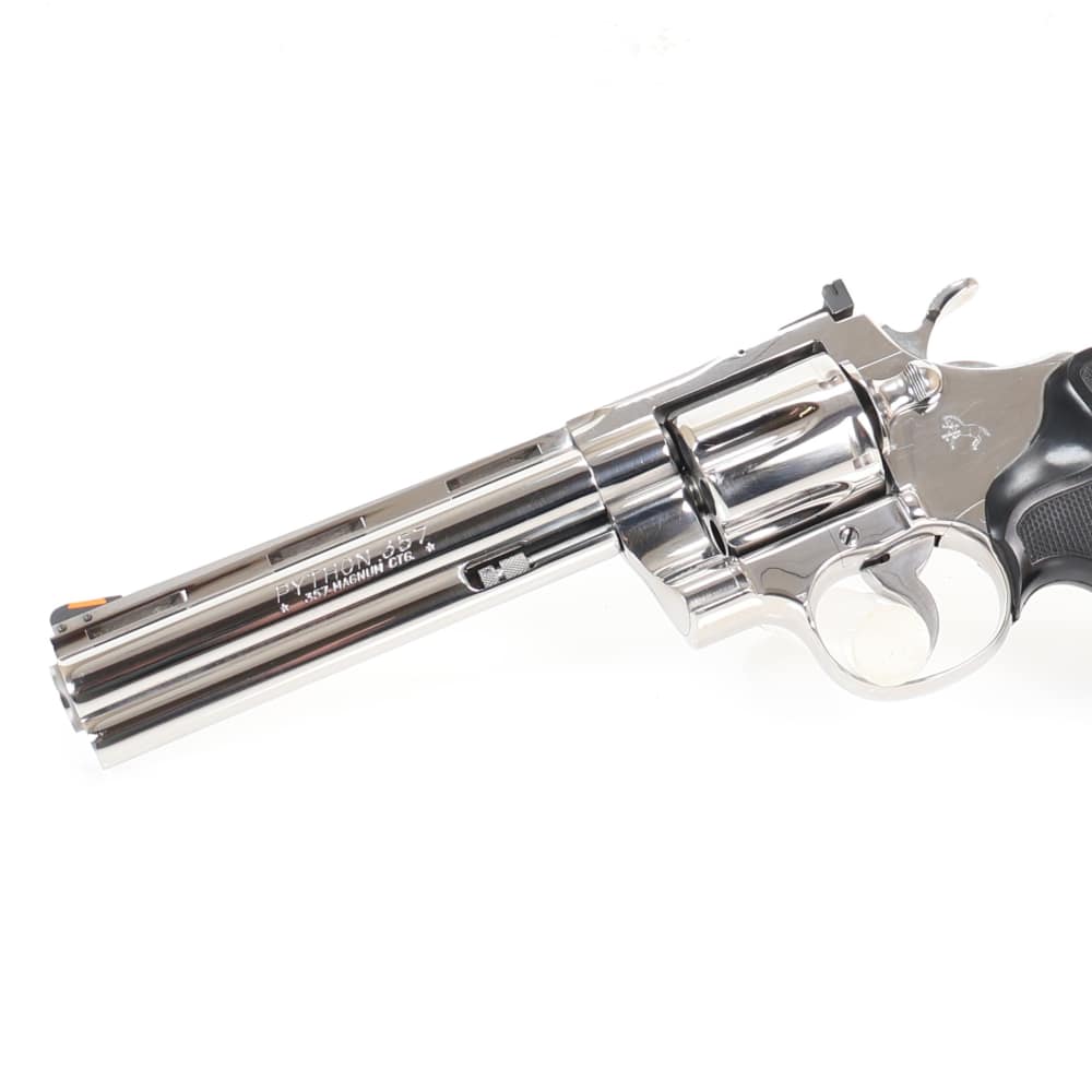 Colt Python, 357 Magnum 6” Barrel Bright Stainless/Black VERY NICE 1990!-img-3
