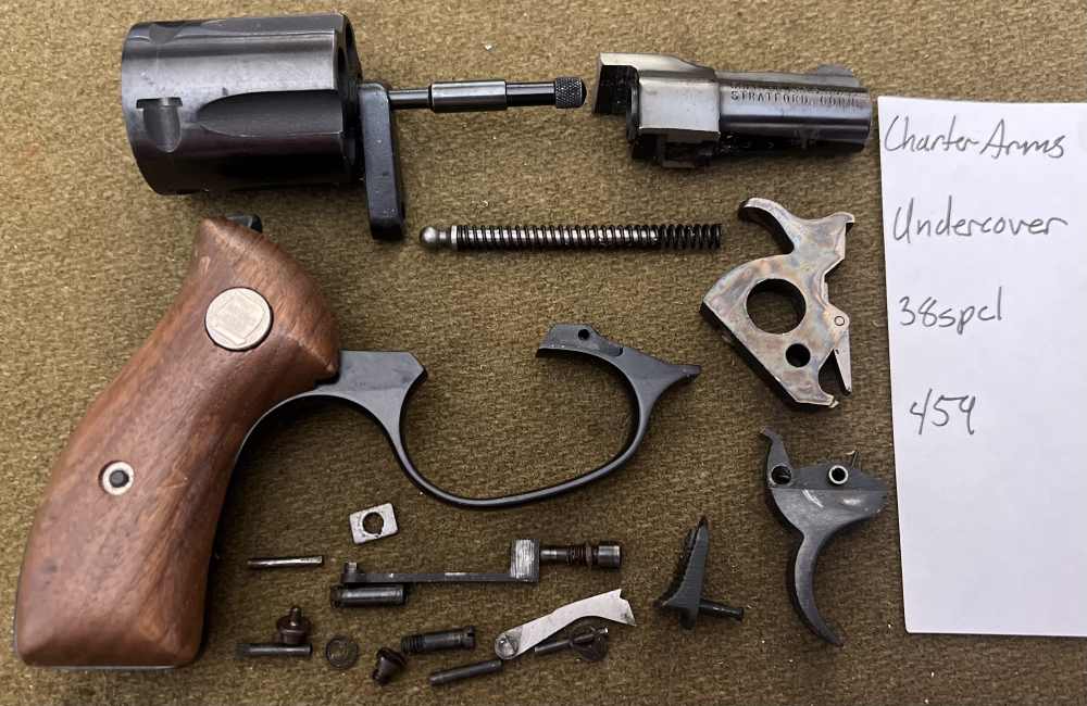 Charter Arms Undercover .38 Spl revolver parts kit repair lot barrel grips -img-0