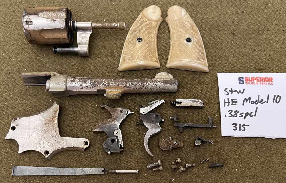 Smith & Wesson Hand Ejector Model 10 .38 Spl revolver parts kit repair lot -img-0