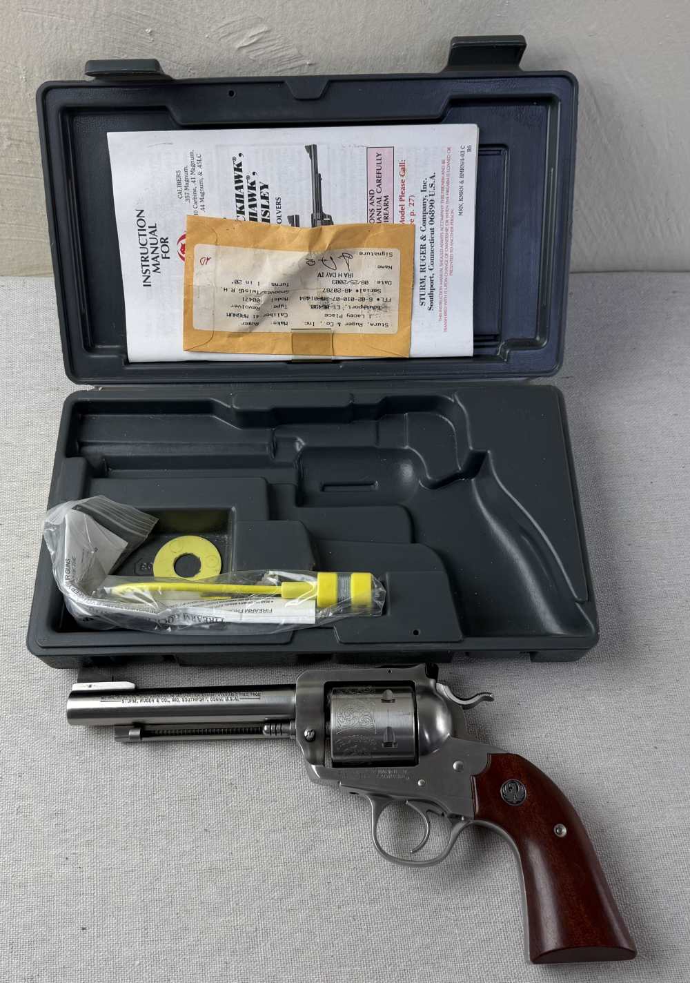 Ruger New Model Blackhawk 41 Mag 5.5" Stainless W/Box Bisley-img-0