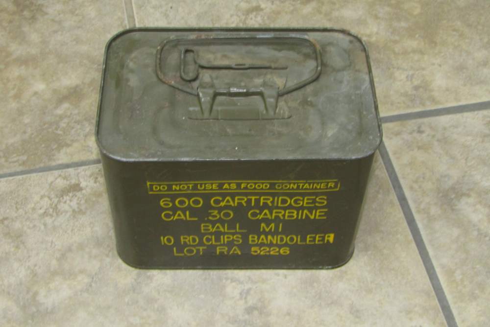 USGI .30 Carbine Ammo 600 Rounds Sealed Spam Can Remington Arms-img-0