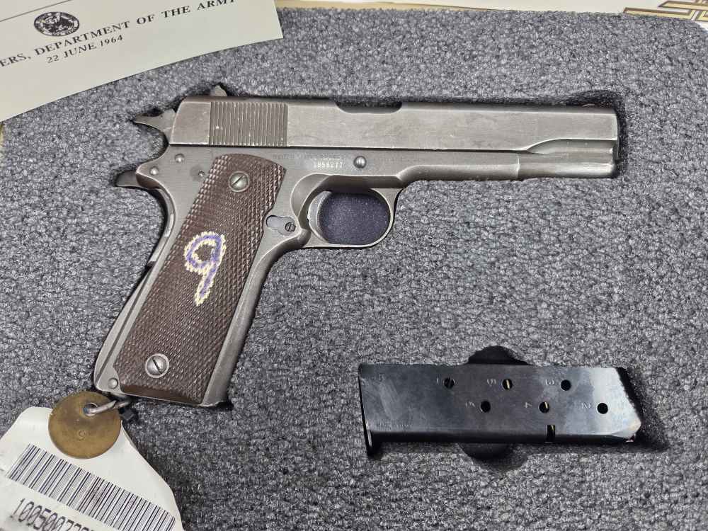 1944 WWII Remington Rand U.S. Army M1911 A1 .45ACP CMP Field Grade-img-1