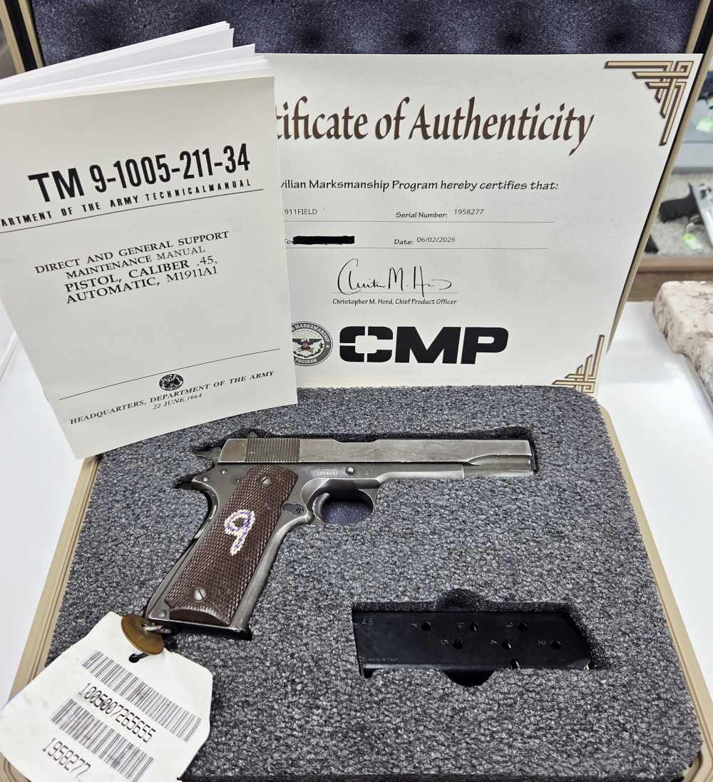 1944 WWII Remington Rand U.S. Army M1911 A1 .45ACP CMP Field Grade-img-0